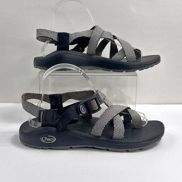 Chaco Sandals Womens 9 Black White Chaco zcloud 2 Excite Strappy Sport Hiking - Picture 2 of 12